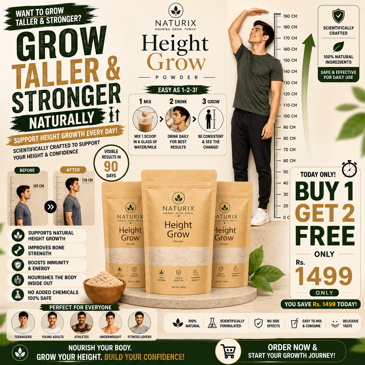 Height Grow Powder - Pack of 3 | Grow Confidently
