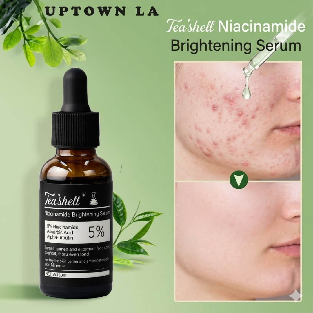 Teashell Niacinamide Brightening Serum | 5% Niacinamide + Alpha-Arbutin + Ascorbyl Acid | Fades Dark Spots, Evens Skin Tone & Boosts Glow (Buy 1 Get 1 Free)
