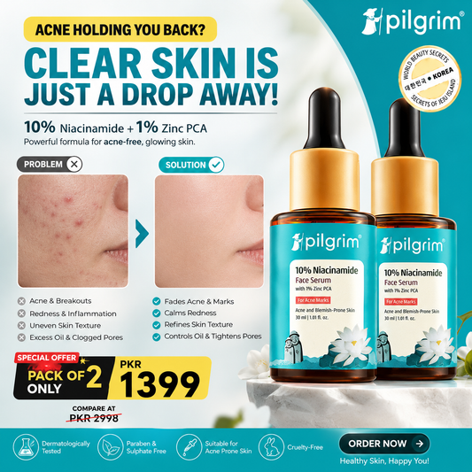 Pilgrim 10% Niacinamide Face Serum | with 1% Zinc PCA (Pack of 2)