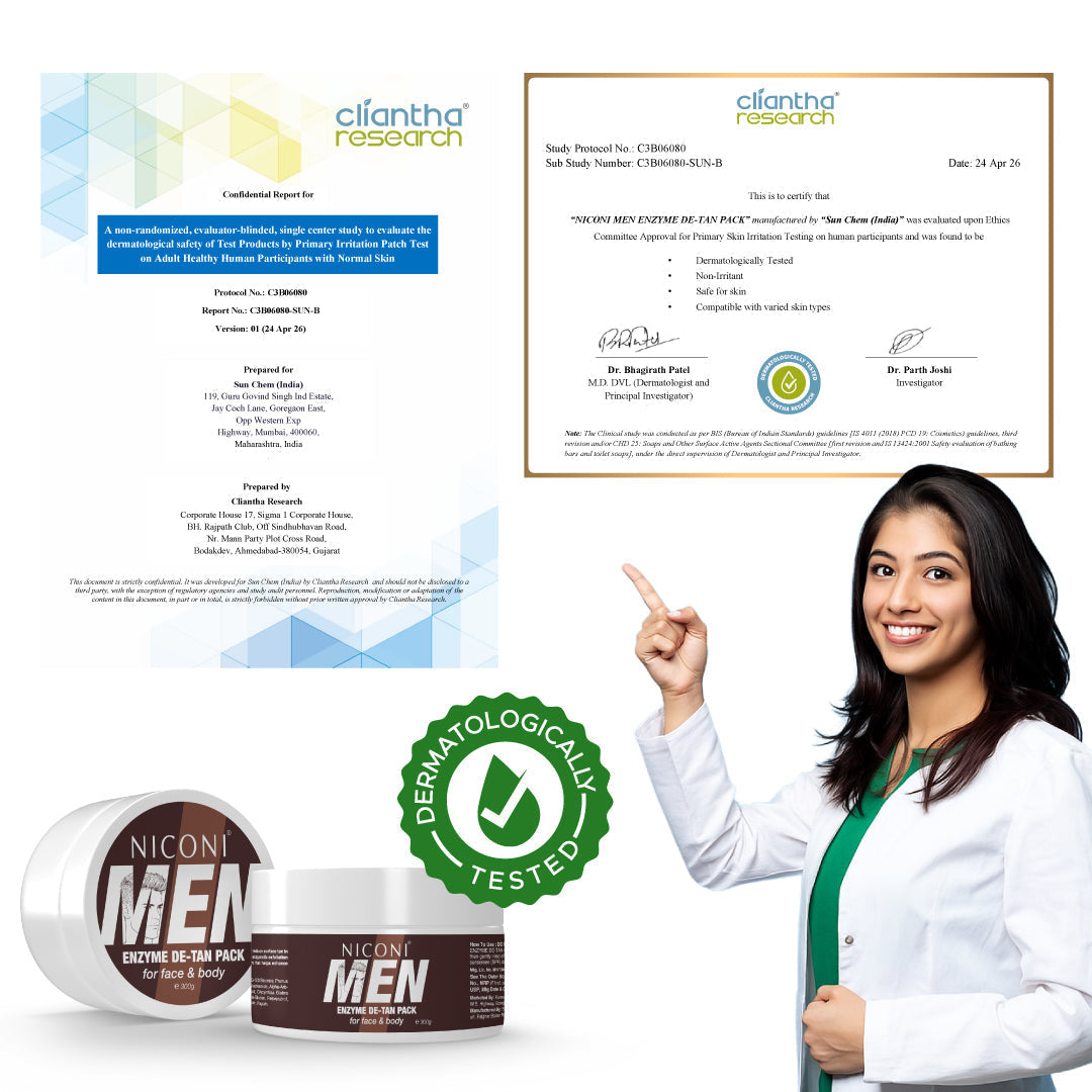 Niconi Men & Women Enzyme De-Tan Pack For Face & Body (Buy 1 Get 2 Free)