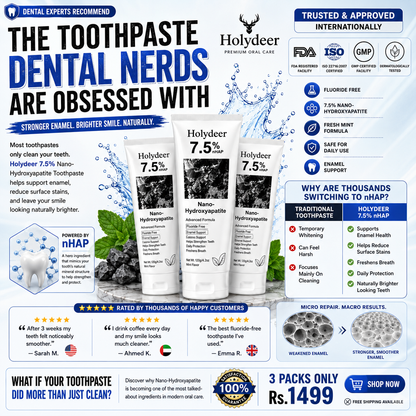 Holydeer Nano Hydroxyapatite Toothpaste Pack of 3
