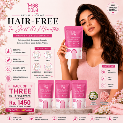 Mee Oow Mogra Hair Removal Powder - Pack of 3