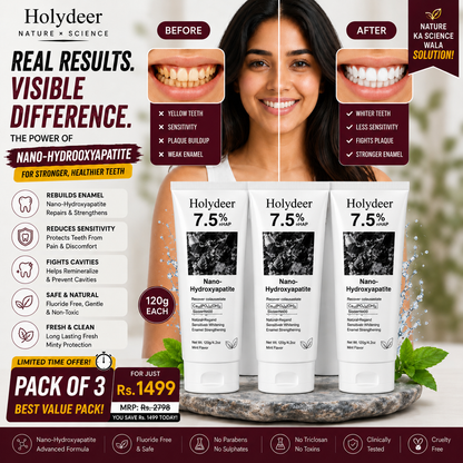 Holydeer Nano Hydroxyapatite Toothpaste Pack of 3
